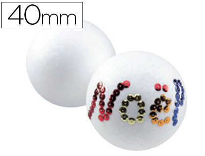 BOULE STYROPOR  DCORER DIAMTRE 40MM