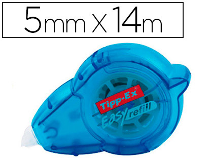 CORRECTEUR TIPP-EX EASY REFILL DVIDOIR RUBAN POLYESTER 5MMX14M RECHARGEABLE FLEXIBLE APPLICATION FRONTALE