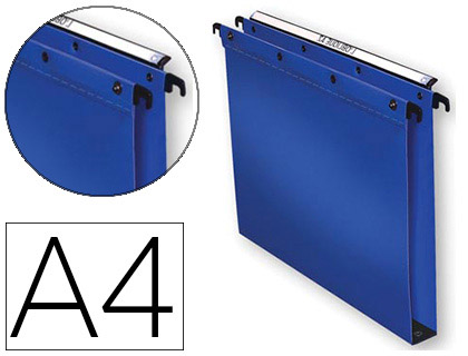 DOSSIER SUSPENDU L'OBLIQUE POLYPRO ULTIMATE 5/10E TIROIR ENTRAXE 330MM H250MM FOND 30 COLORIS BLEU PACK 10 UNITS