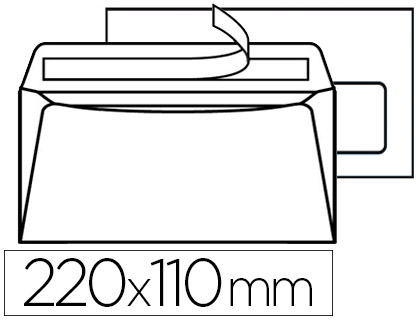 ENVELOPPE BLANCHE LA COURONNE OFFICE DL 110X220MM 80G ADHSIVE FENTRE 45X100MM OUVERTURE FACILE BOTE 500 UNITS