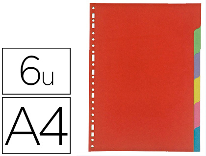 INTERCALAIRE COUTAL CARTE FORTE 225G 6 POSITIONS A4 210X297MM