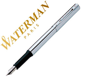 STYLO-PLUME WATERMAN GRADUATE CORPS ACIER CHROM SECTION NOIRE