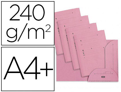 CHEMISE KRAFT OXFORD HV KRAFT 240G 235X320MM ARMOIRE ET CAISSE 2 RABATS INTRIEURS INDEXATION ROSE PASTEL PACK 25 UNITS