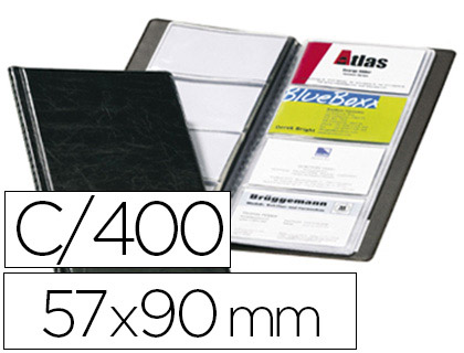 PORTE-CARTES DE VISITE DURABLE VISIFIX ASPECT CUIR 230X310MM CAPACIT 400 CARTES TRANSPARENTES SOUDES CARTES 57X90MM