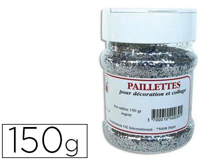 PAILLETTE SCINTILLANTE OZ INTERNATIONAL COLORIS ARGENT POT SALIRE 150G