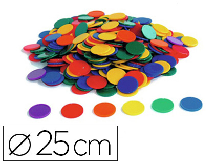 JETON DE TRI OZ INTERNATIONAL DIAMTRE 25MM 6 COLORIS ASSORTIS OPAQUES LOT 500 UNITS