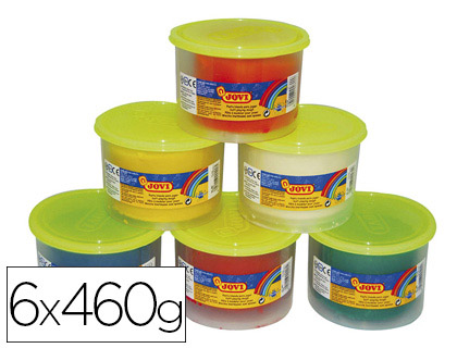 PTE  MODELER JOVI BOX BLANDIVER COLORIS ASSORTIS BLANC JAUNE ROUGE VERT BLEU ORANGE 6 PAINS 460G