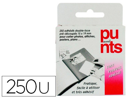 PASTILLE ADHSIVE WALTHER DOUBLE FACE 15X19MM BOTE INDI    VIDUELLE 250 PUNTS/BOTE