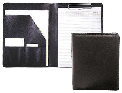 CONFRENCIER SIGN PVC PINCE PORTE- BLOC MTAL CHROM 3 POCHETTES INTRIEURES INCLUS BLOC A4 31,5X23,5CM COLORIS NOIR