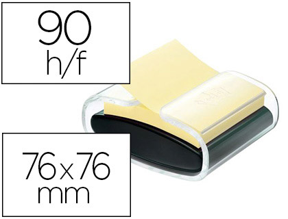 DVIDOIR BLOCS Z-NOTES POST-IT PRO NOIR ET 1 RECHARGE 90F JAUNES 76X76MM