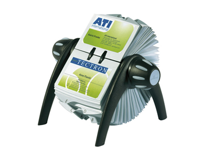 FICHIER DURABLE VISIFIX PLASTIQUE CARTES VISITE ROTATIF 54X104MM RECTO-VERSO INTERCALAIRES ONGLETS 200 POCHETTES