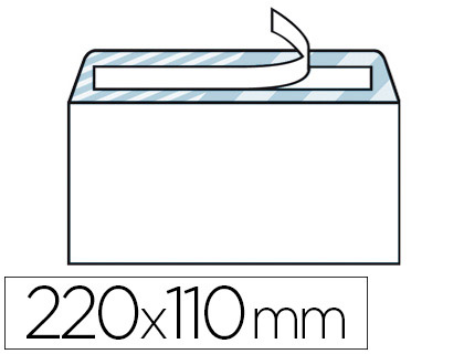 ENVELOPPE BLANCHE LA COURONNE DL 110X220MM 80G COMPATIBLE NUMRIQUE BANDE ADHSIVE FOND BLEU 200 UNITS
