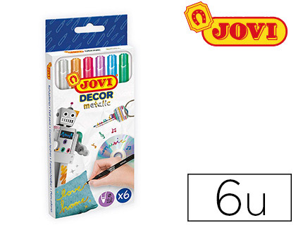 MARQUEUR JOVI PERMANENT DCOR METALIC TOUTES SURFACES POINTE 4,2MM COLORIS ASSORTIS TUI 6 UNITS