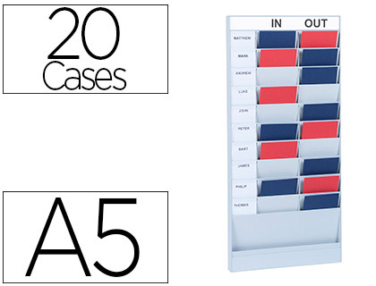 PLANNING PAPERFLOW POLYSTYRNE OFFICE PLANNER 20 CASES FORMAT A5 LMENT DPART COLORIS GRIS
