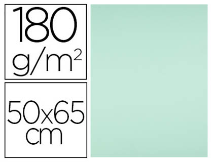 PAPIER CARTONN LIDERPAPEL DESSIN TRAVAUX MANUELS 180G/M2 50X65CM UNICOLORE VERT