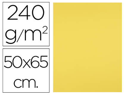 PAPIER CARTONN LIDERPAPEL DESSIN TRAVAUX MANUELS 240G/M2 50X65CM UNICOLORE JAUNE CITRON