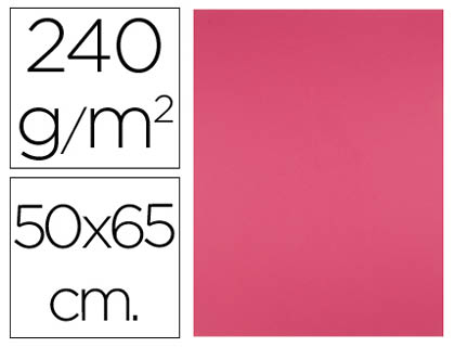 PAPIER CARTONN LIDERPAPEL DESSIN TRAVAUX MANUELS 240G/M2 50X65CM UNICOLORE FUCHSIA