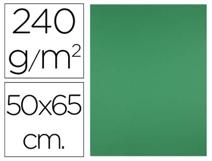 PAPIER CARTONN LIDERPAPEL DESSIN TRAVAUX MANUELS 240G/M2 50X65CM UNICOLORE VERT NOL