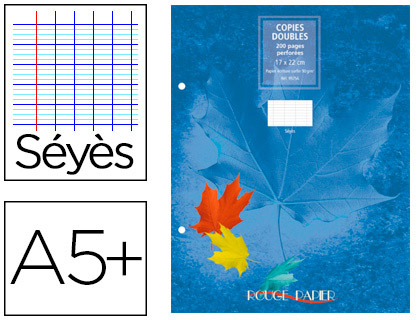COPIE DOUBLE OXFORD A5+ 170X220MM PAPIER SATIN 90G 200P SYS PERFORES TUI CARTON